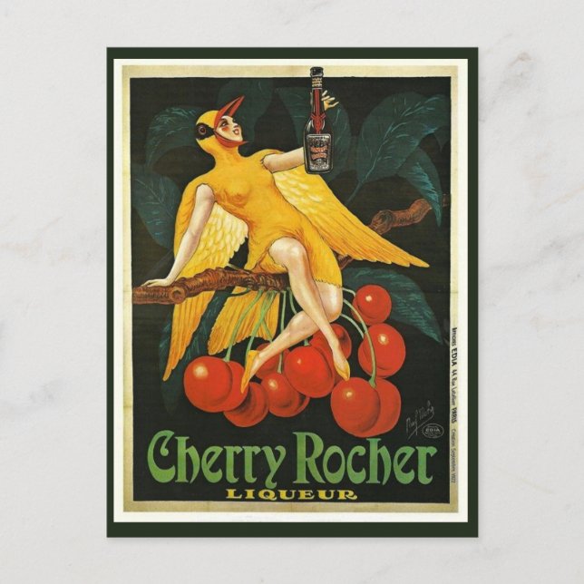 Vintage Cherry Rocher Advertisement Vykort (Framsida)