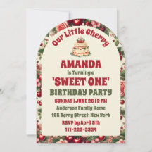 Vintage Cherry 'Sweet One' 1st Birthday Party Arch