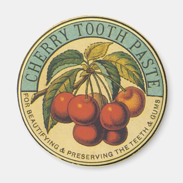 Vintage Cherry Toothpaste AD Magnet (Framsidan)
