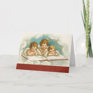 Vintage cherub änglar christmas-helgdag helgkort