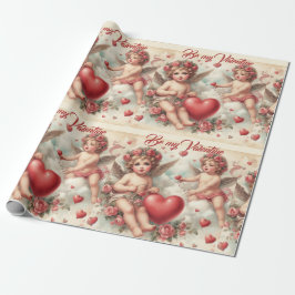 Vintage Cherub Änglar Presentpapper