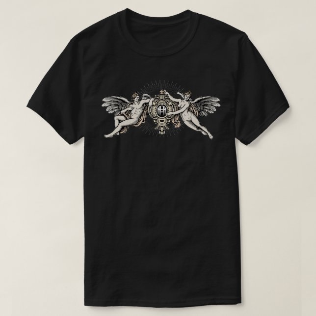 Vintage Cherub Art T Shirt (Design framsida)