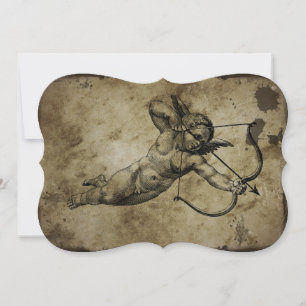 Vintage Cherub Cupid Kärlek Inbjudningar