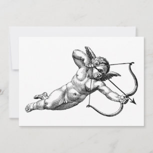 Vintage Cherub Cupid Kärlek Inbjudningar