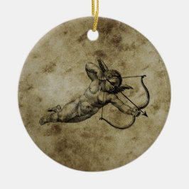 Vintage Cherub Cupid Kärlek Julgransprydnad Keramik