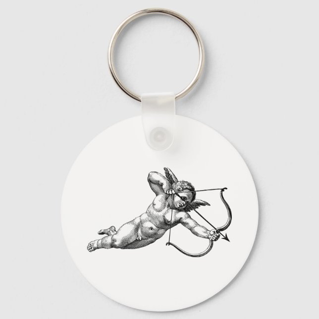 Vintage Cherub Cupid Kärlek Nyckelring (Framsida)