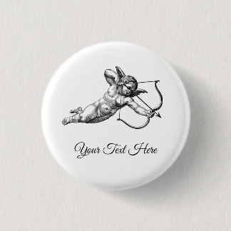 Vintage Cherub Cupid Kärleksetikett Knapp