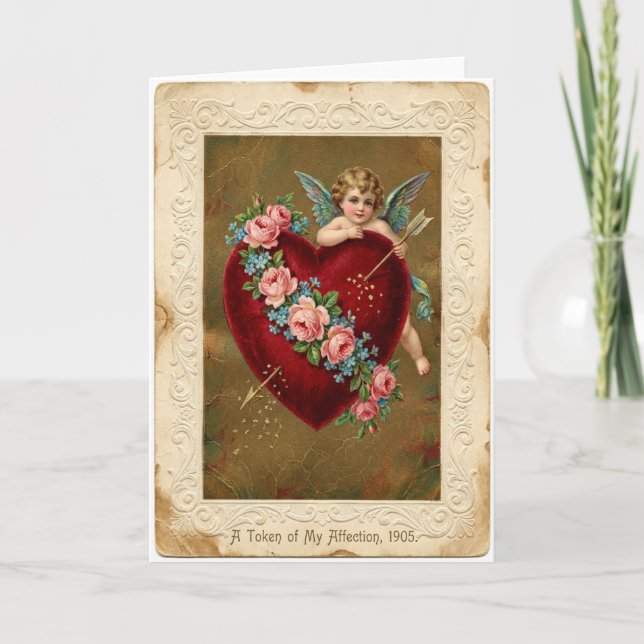Vintage Cherub Love Arrow Card Kort (Framsida)