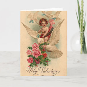 Vintage Cherub My Valentine Helgkort