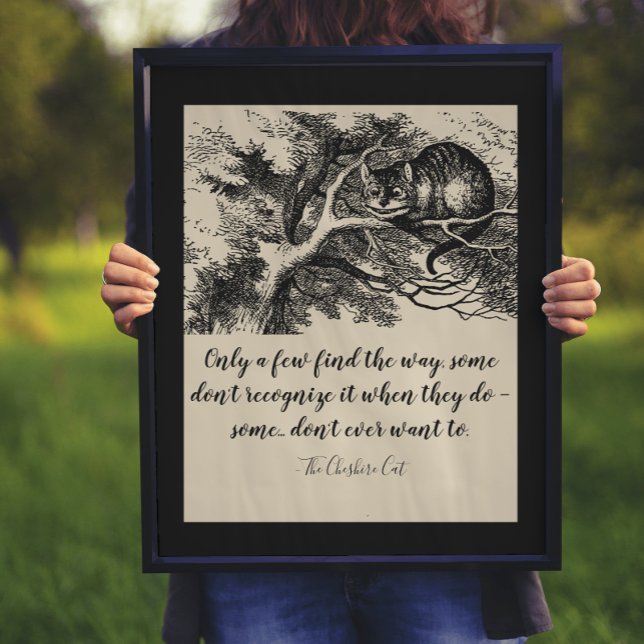 Vintage Cheshire Cat Illustration and Quote Poster (Skapare uppladdad)