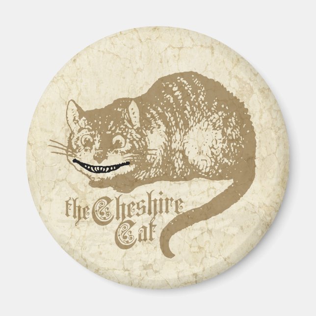 Vintage Cheshire Cat Illustration Magnet (Framsidan)