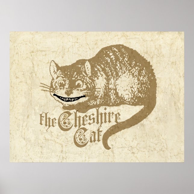 Vintage Cheshire Cat Illustration Poster (Framsidan)