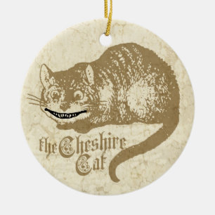 Vintage Cheshirekatten Julgransprydnad Keramik