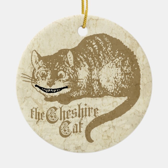 Vintage Cheshirekatten Julgransprydnad Keramik (Framsidan)