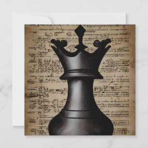 Vintage Chess Biet Kung Witchcraft Inbjudningar