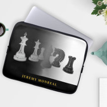 Vintage Chess Black and White Watercolor Guld namn
