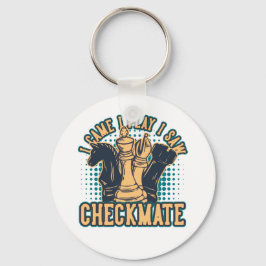 Vintage Chess Checkmate-offert Nyckelring