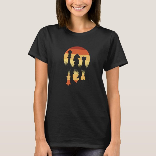 Vintage Chess Delar Chess Player T Shirt (Framsida)