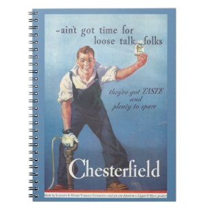 Vintage Chesterfield Cigarettes Advertisement Anteckningsbok
