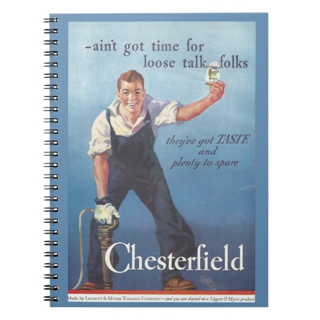 Vintage Chesterfield Cigarettes Advertisement Anteckningsbok (Framsidan)