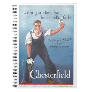 Vintage Chesterfield Cigarettes Advertisement Anteckningsbok