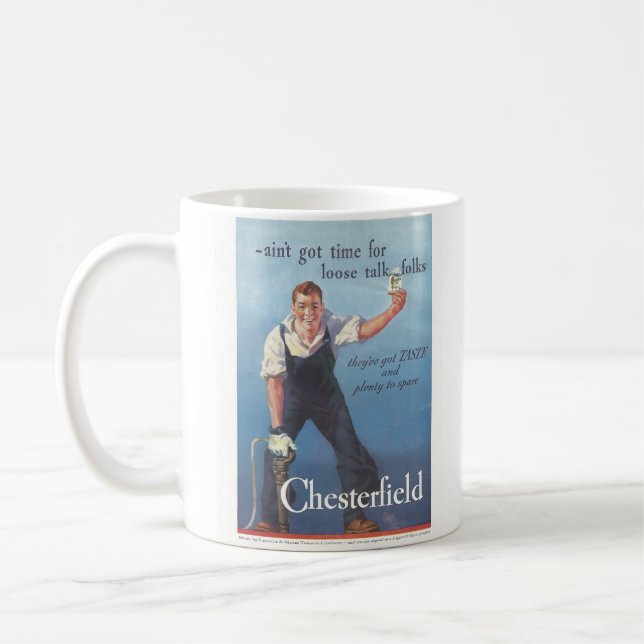 Vintage Chesterfield Cigarettes Advertisement Kaffemugg (Vänster)
