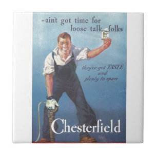 Vintage Chesterfield Cigarettes Advertisement Kakelplatta