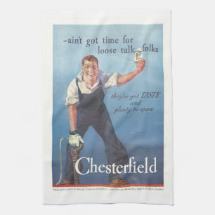 Vintage Chesterfield Cigarettes Advertisement Kökshandduk