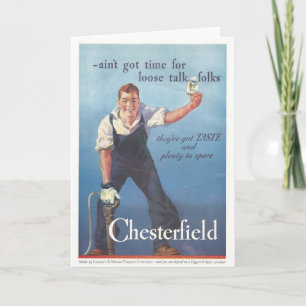 Vintage Chesterfield Cigarettes Advertisement Kort
