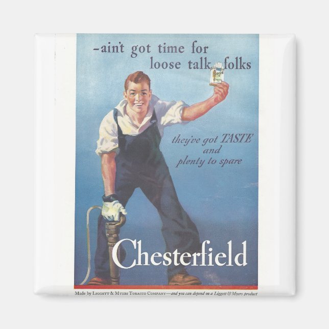 Vintage Chesterfield Cigarettes Advertisement Magnet (Framsidan)