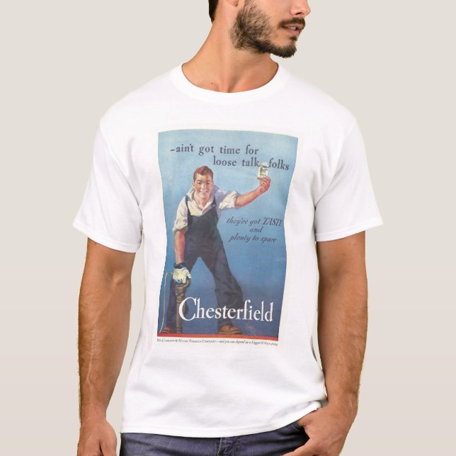 Vintage Chesterfield Cigarettes Advertisement T Shirt (Framsida)