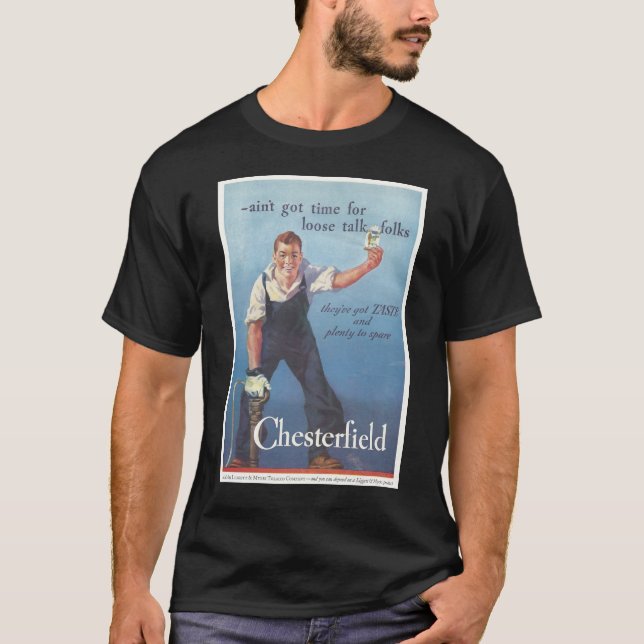 Vintage Chesterfield Cigarettes Advertisement T Shirt (Framsida)