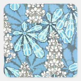 Vintage Chestnut Träd Fyrkantigt Klistermärke