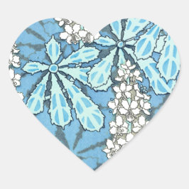 Vintage Chestnut Träd Hjärtformat Klistermärke