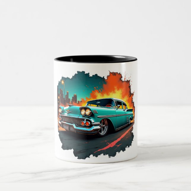 Vintage Chevy Urban Explosion Mug Två-Tonad Mugg (Center)