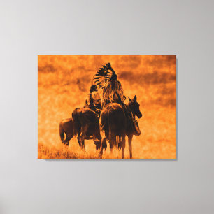 Vintage Cheyenne-krigare Inramat Canvastryck