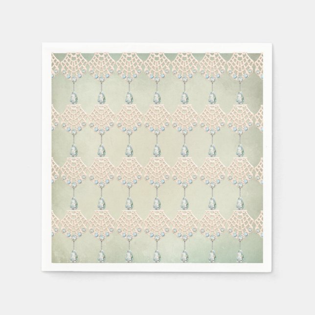 Vintage chic av rhinestones victorian elegant pappersservett (Framsidan)