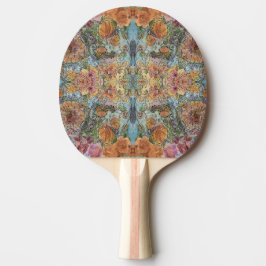 Vintage Chic Blomsterträdgård Vattenfärgsfärg Pingisracket