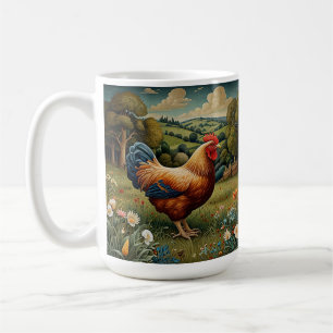 Vintage chic boho kycklinglandskap kaffemugg