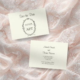 Vintage Chic Elfenbenskusten Spara datumkort Spara Datumet