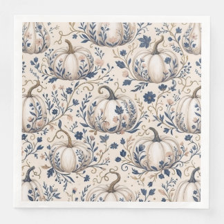 Vintage Chic Elfenbenspumpa Chinoiserie Blommig Pappersservett