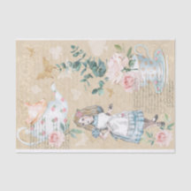 Vintage Chic Fantasy Alice in Wonderland Decoupage