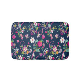 Vintage Chic Flickaktiga blommor Badrumsmatta