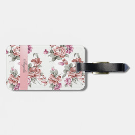 Vintage Chic Girly Flowers-Personlig Bagagebricka
