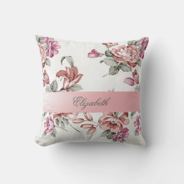 Vintage Chic Girly Flowers-Personlig Kudde