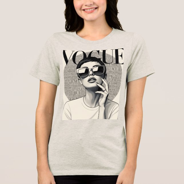 Vintage Chic Mode Siluett - Audrey Stil T Shirt (Framsida)