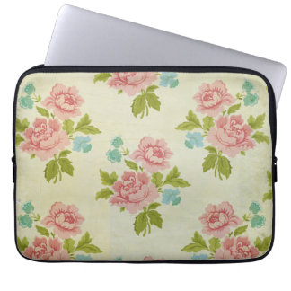 Vintage Chic Ro Flowers Blommigt Laptop sleeve