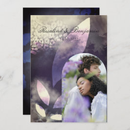 Vintage Chic Ro Guld Violet Arch Photo Bröllop Inbjudningar