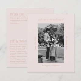 Vintage Chic Romantic Old Money Bröllopsprogram