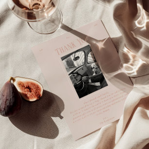 Vintage Chic Romantic Photo Old Money Bröllop Tack Kort